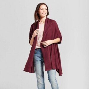A New Day Blanket Scarf Wrap Burgundy NWT
